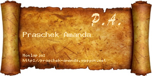 Praschek Amanda névjegykártya